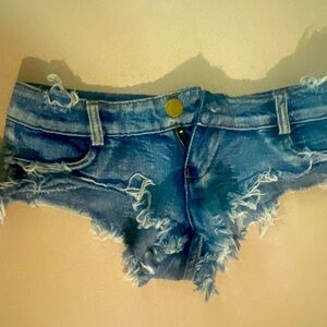 BEWICKED CUT OFF DENIM BOOTY SHORTS